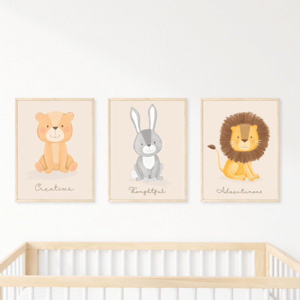 Bella Bunny Animal Illustration Nursery Print