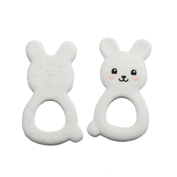 White Silicone Bunny Teether