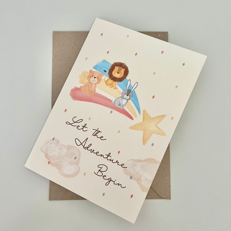 ‘Let the adventure begin’ A5 Greeting Card