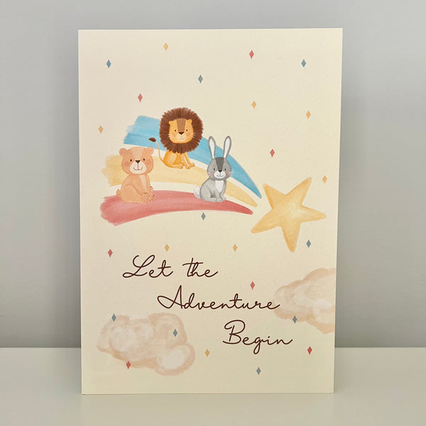 ‘Let the adventure begin’ A5 Greeting Card